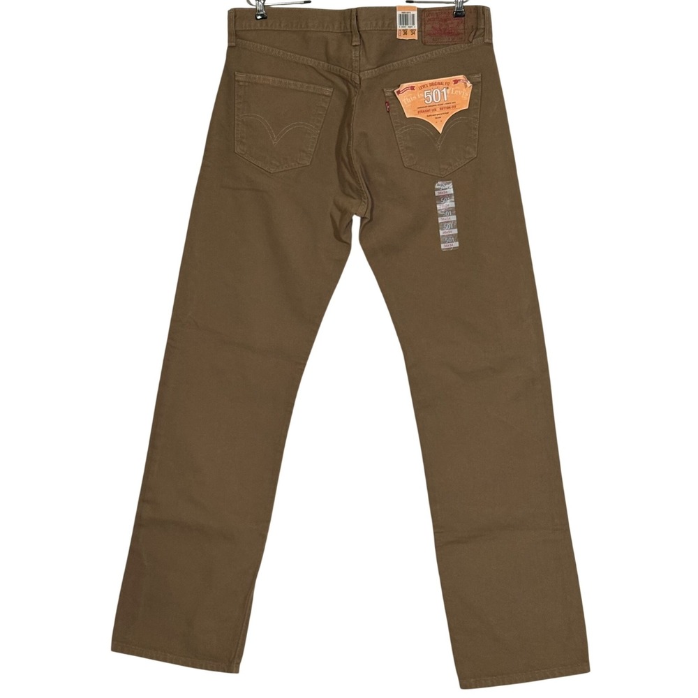 Levis 501 Original Fit Men's Brown Straight Leg Button Fly Jeans 36x34 005010872